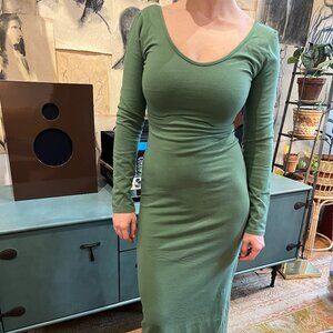 Reformation Green Cotton Dress